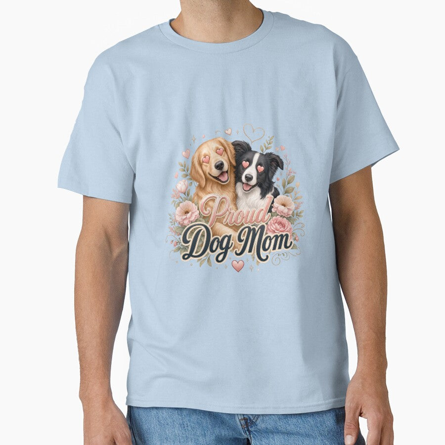 Proud Dog Mom Pastel Kawaii Golden Retriever Emotional Support T-Shirt |stickers by Ashley critters