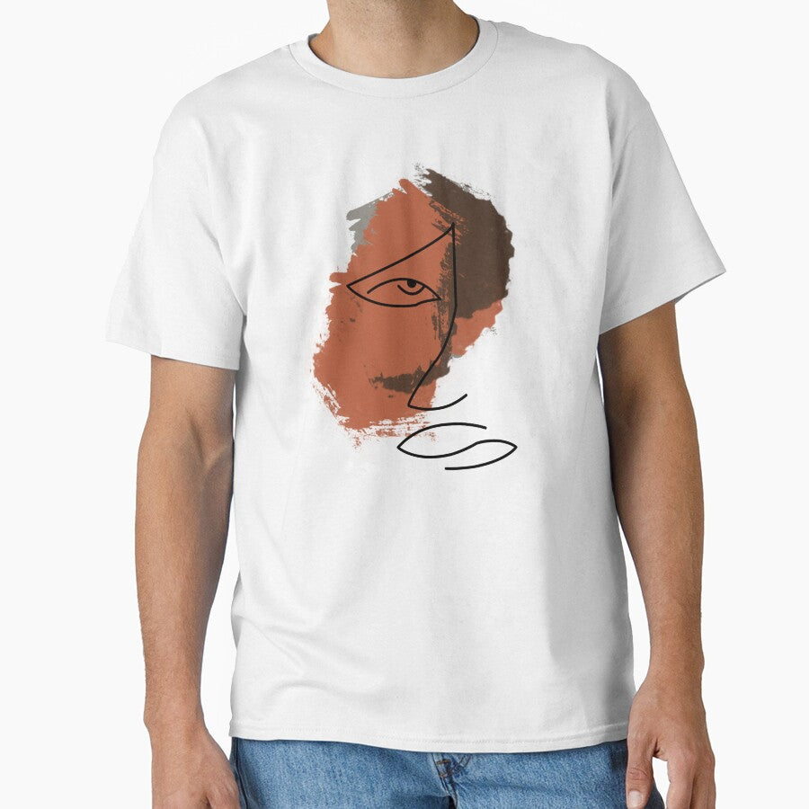 Single Line Art Minimalist Terracotta woman face by Doooriginals