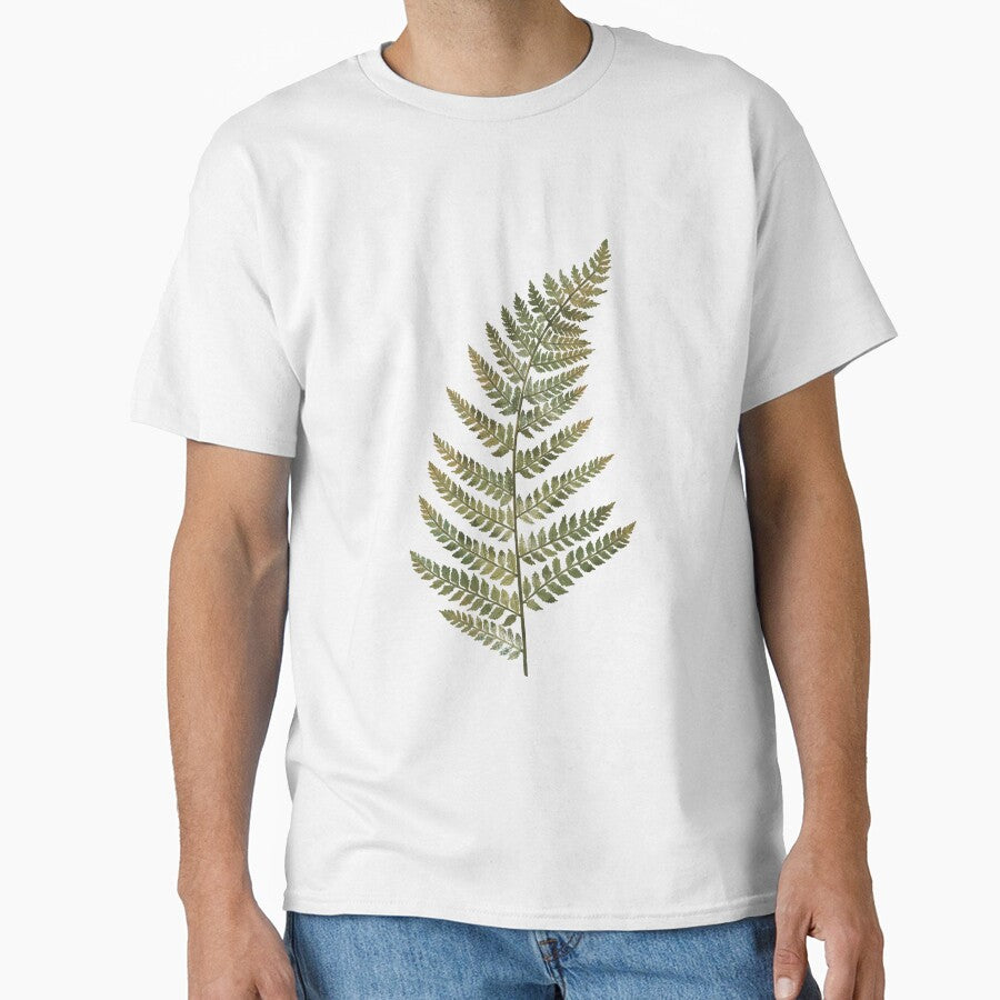 Detailed botanical illustration of a green fern leaf. by Grin Katalina Floral Patterns & Cozy Art
