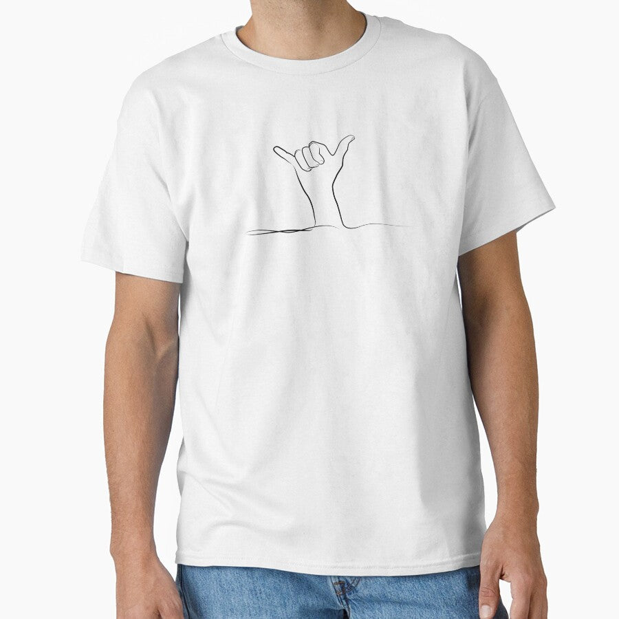 Surfing gesture Shaka one line art by evk-art