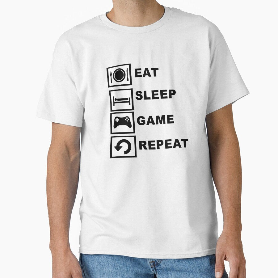 Eat Sleep Game Repeat Gamer Design by sweetsixty