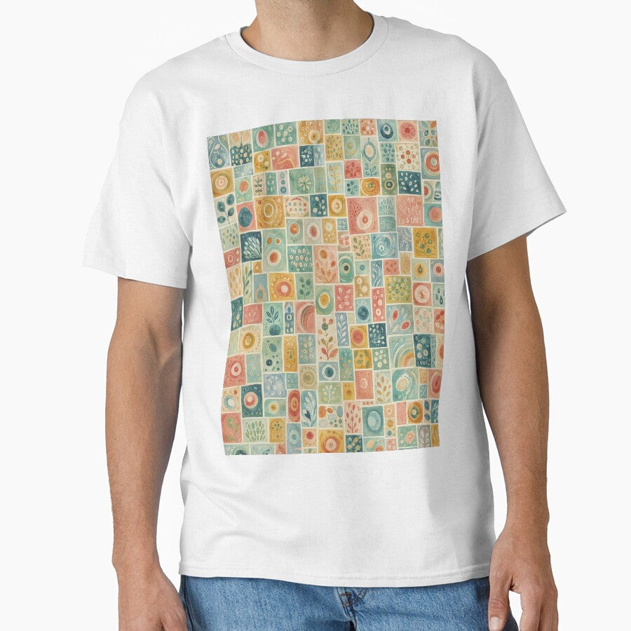 Abstract Botanical Patchwork Tile Pattern by Lizetteh