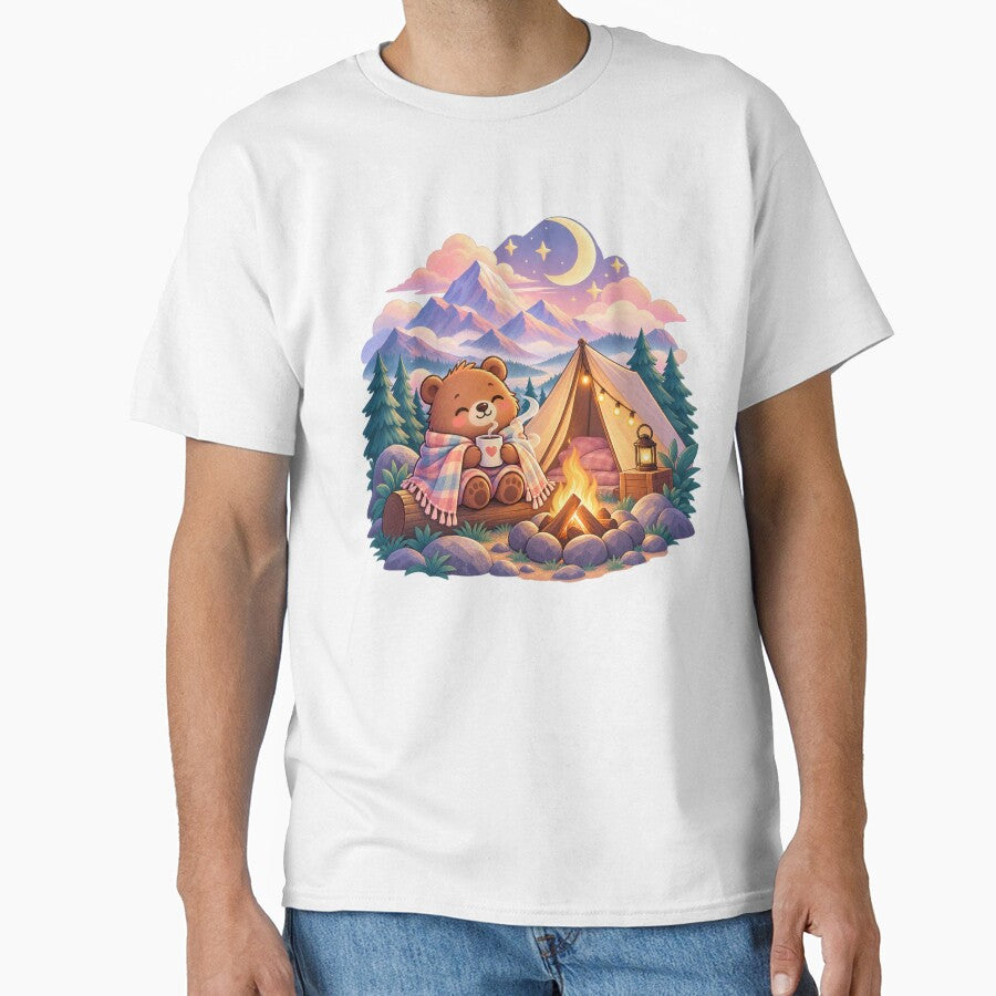 Cozy Bear Camping Under the Stars – Cute Mountain Campfire Adventure by KateVil