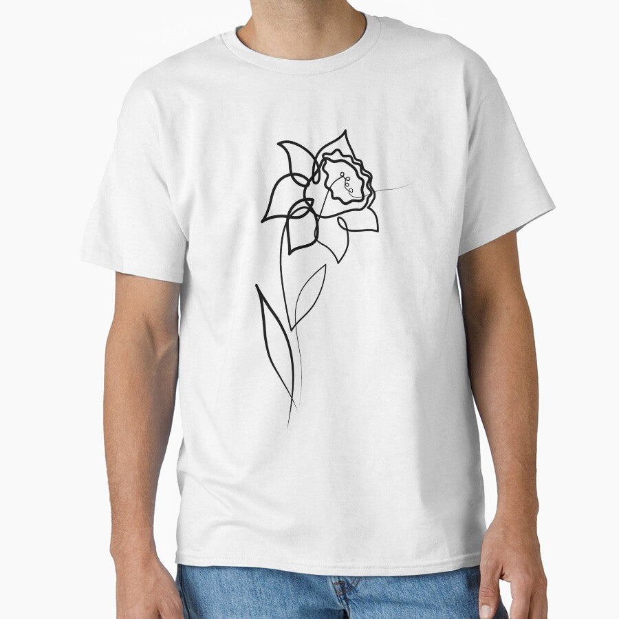 Daffodil Flower Minimal art | One Line Drawing | One Line Art by One-Line-Artist