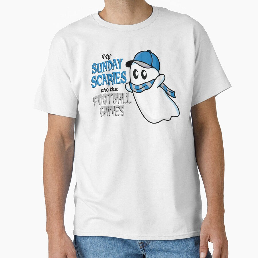 Blue and Silver Football Halloween Ghost Sunday Scaries by colormemaroon