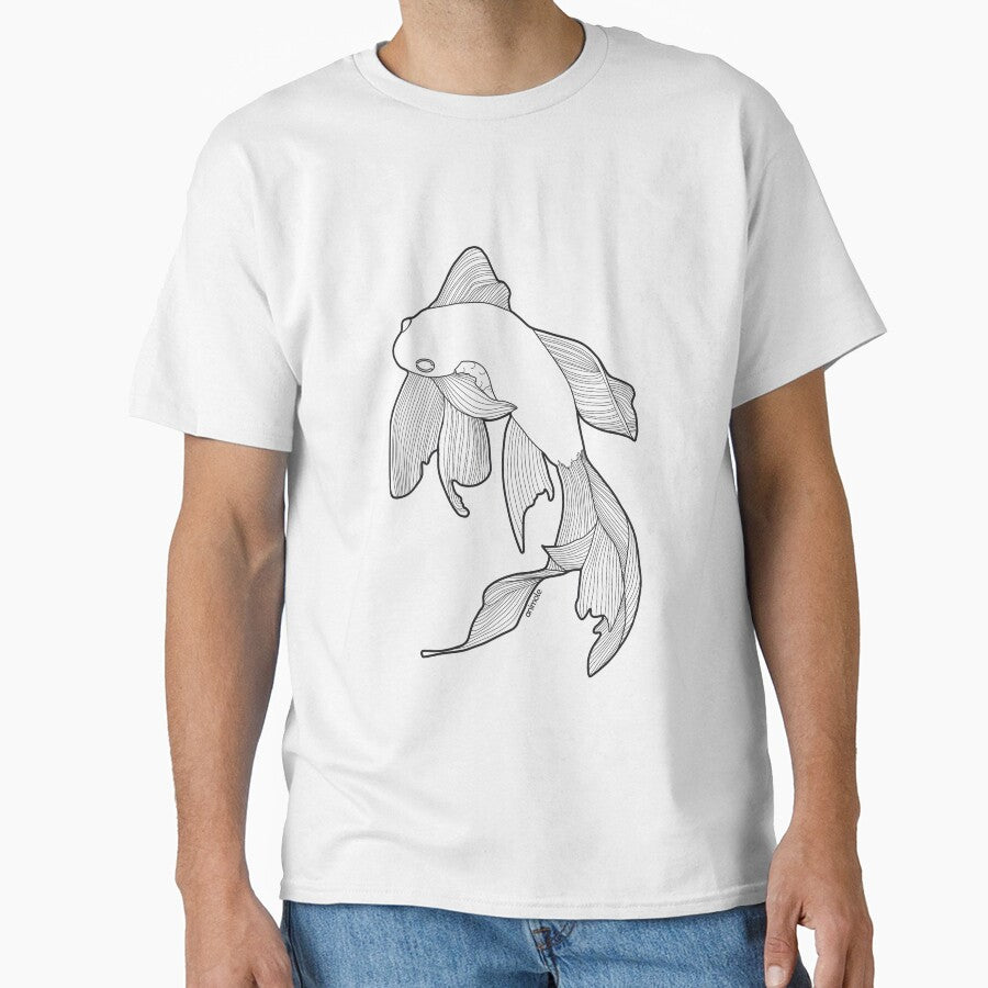 Minimalist Koi Fish Line Art by AniMoleStudio