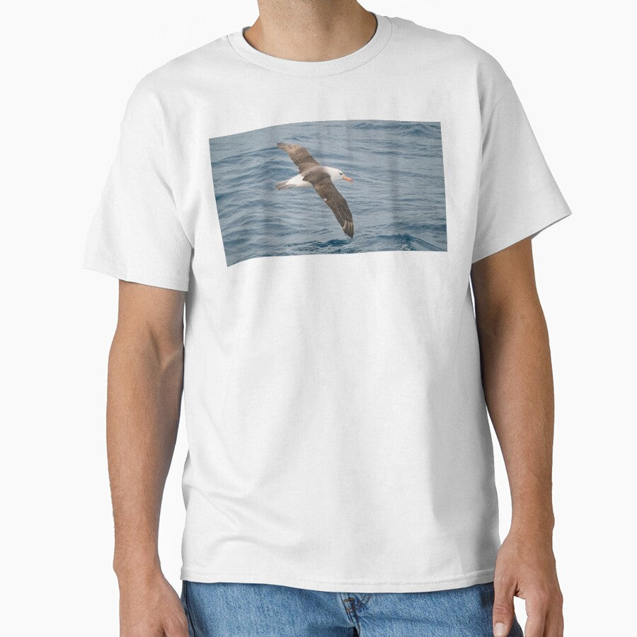 Black-Browed Albatross Gliding Over Ocean Waves by PhotoArt by Joan Carroll