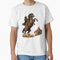 Retro Wild West Cowboy on Rearing Horse Vintage Western Rodeo Graphic by Fabrifrank