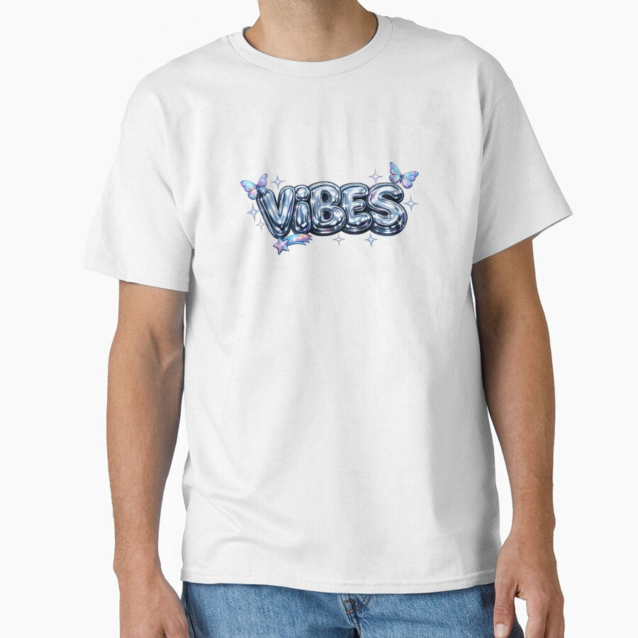 Vibes Glossy Chrome Bubble Text by Inkworksbyshery