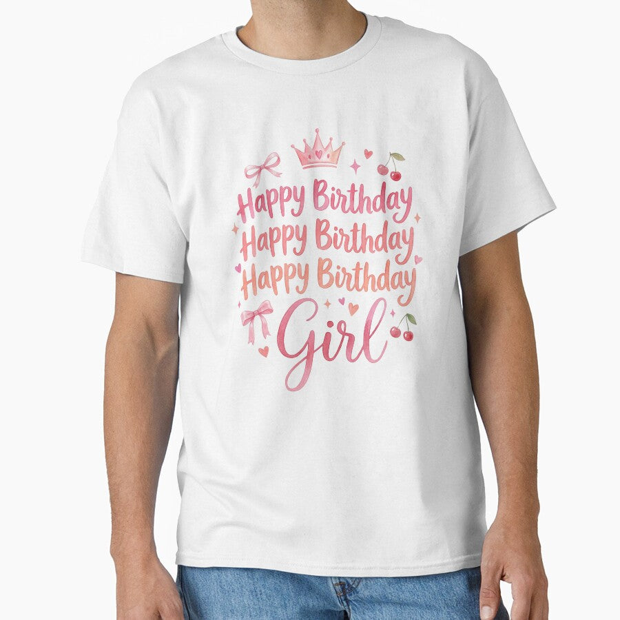 Happy Birthday Girl – Coquette Aesthetic Pink Birthday Design by aiqdelicia