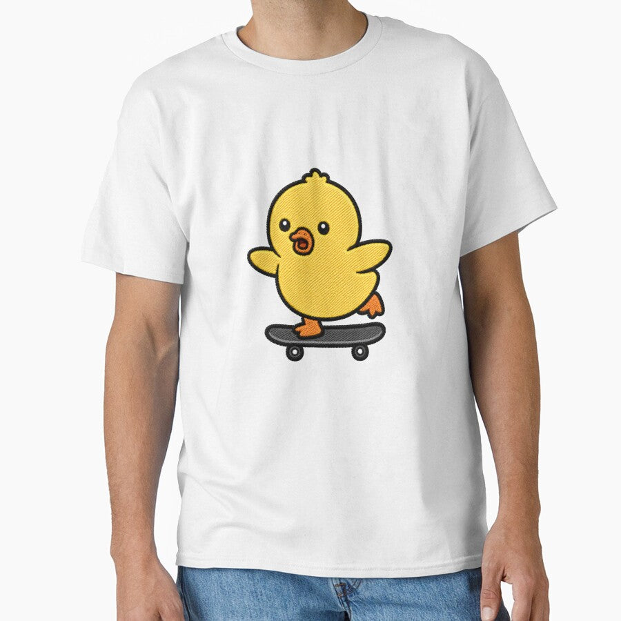 Funny Duck Skateboarding Kawaii Embroidery Patch by ColorSplash123