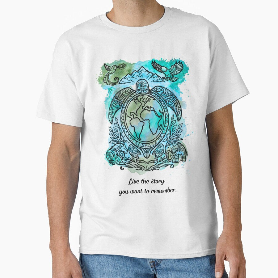 Live The Story Quote Turtle Sticker and T-Shirt by ROARSOME DESiGNS