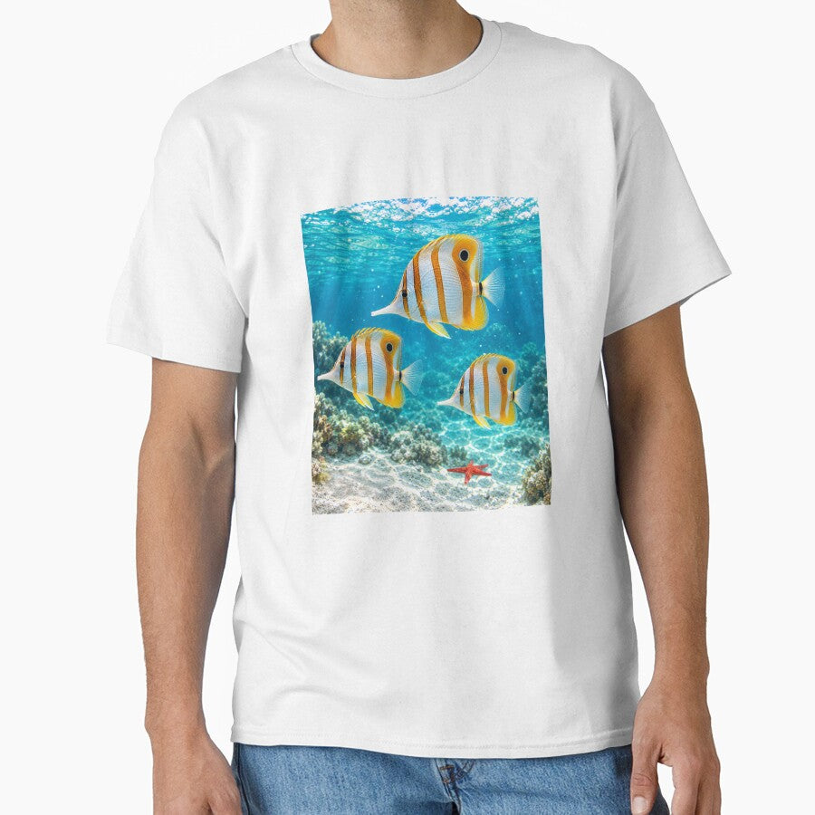 Lost in the Blue - Copperband Butterfly Fish by BeeStylishTees