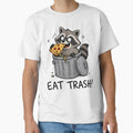 Raccoon Eating Pizza Trash Panda Funny Cartoon by ShirtWreck