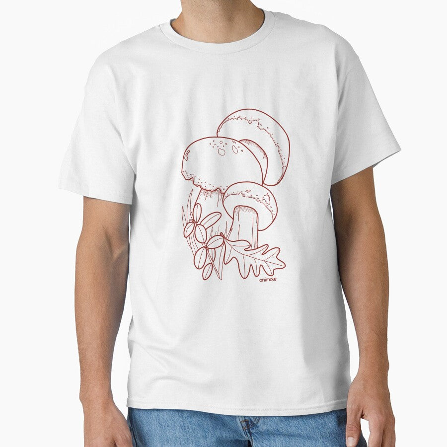 Minimalist Mushroom Line Art by AniMoleStudio