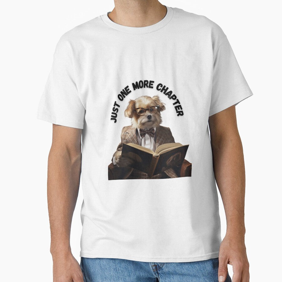 Just one more Chapter dog reading book white dog by Socool101