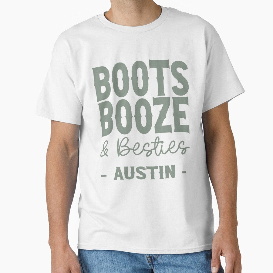 Austin Bachelorette Party Sage Green Boots Booze and Besties Country Western Design by mysticblvd