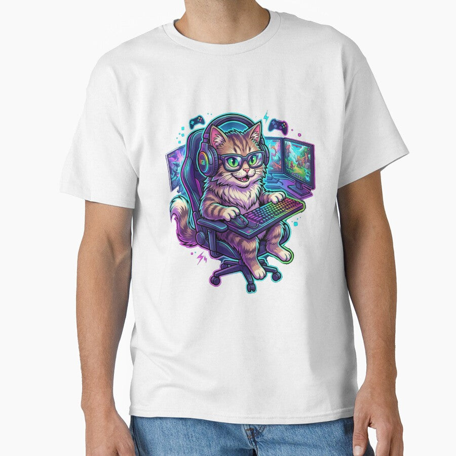Gamer Cat Video Games Boys Teen Men Girls Funny Gaming by ZANNIX