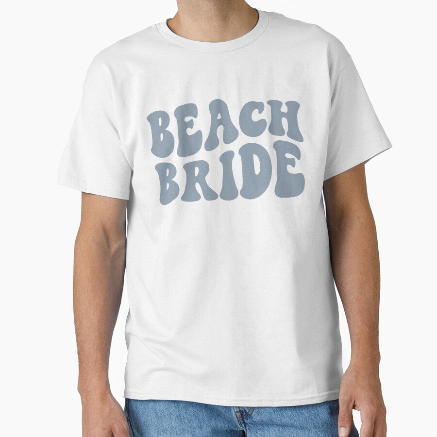 Beach Bride Dusty Blue Retro Graphic Bridal Party Gifts for Bachelorette Party by mysticblvd