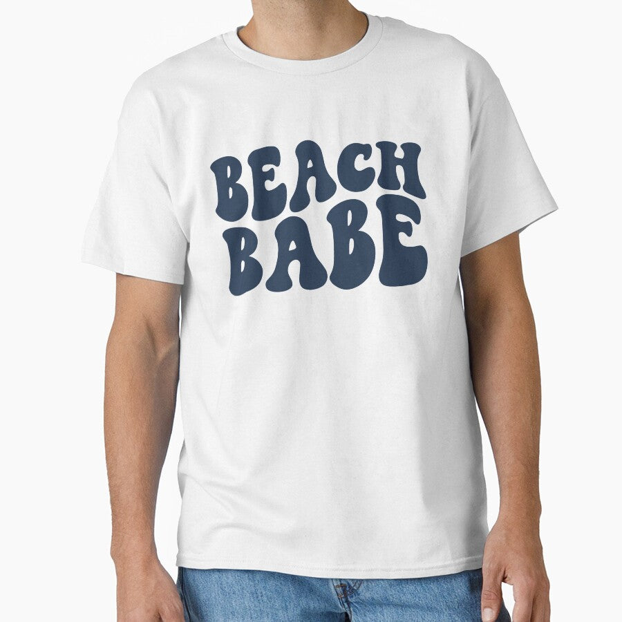 Beach Babe Navy Blue Retro Graphic Bridal Party Gifts for Bachelorette Party by mysticblvd