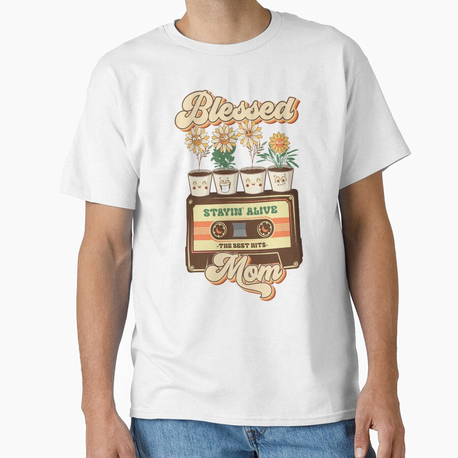 Mothers day plant  lover groovy cassette Blessed mom by HomeCoquette