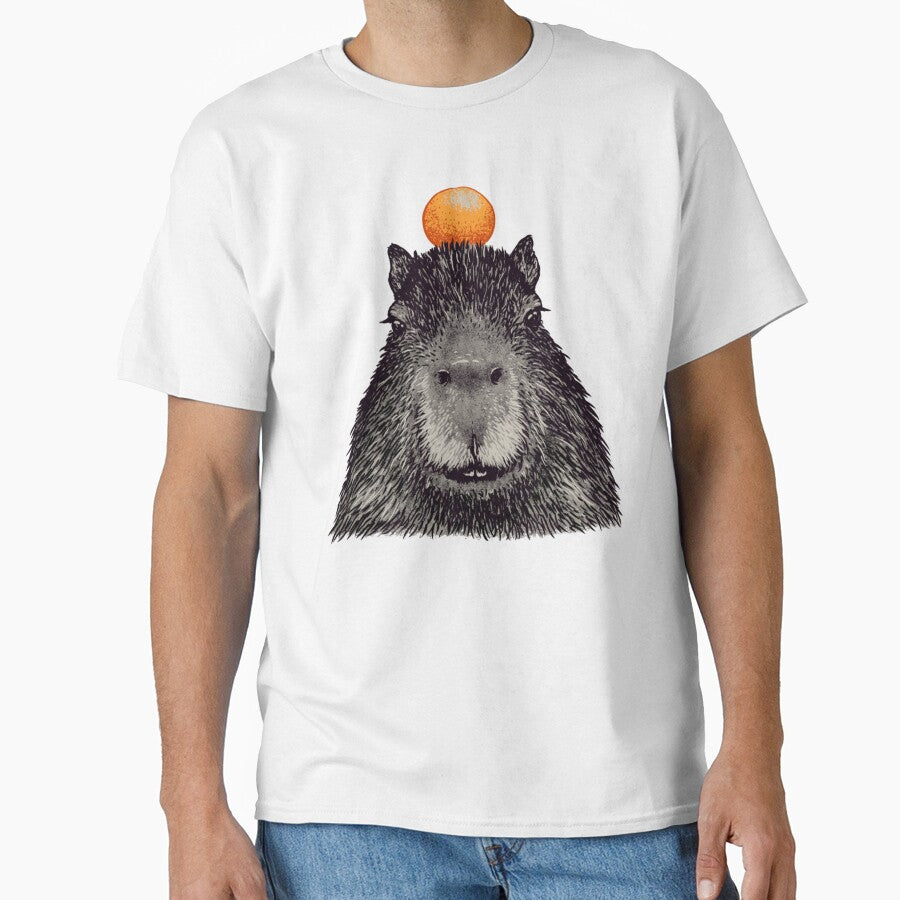 Capybara Orange - Capy Yuzu - Capybara with Orange on Head by Nikolausgage