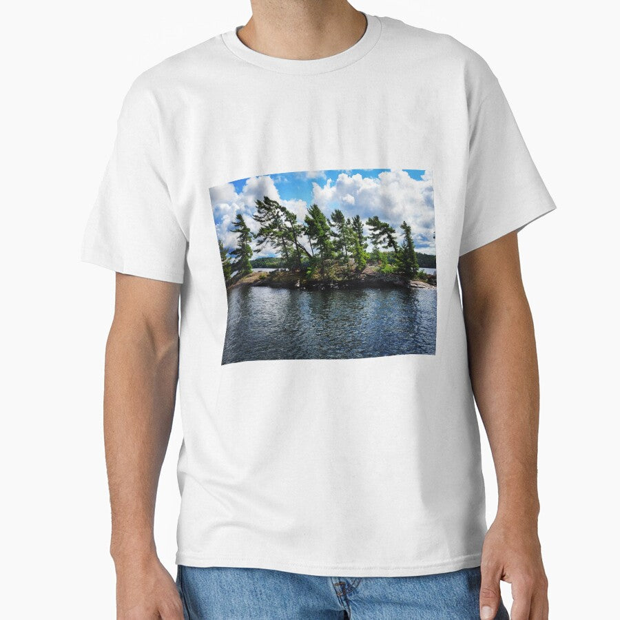 Lake Island with pine trees by PTree1