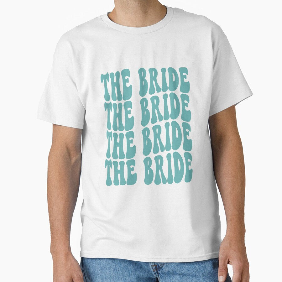 The Bride Beachy Teal Retro Graphic Bridal Party Gifts for Bachelorette Party by mysticblvd