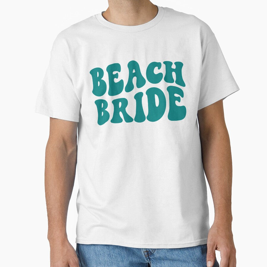 Beach Bride Teal Retro Graphic Bridal Party Gifts for Bachelorette Party by mysticblvd