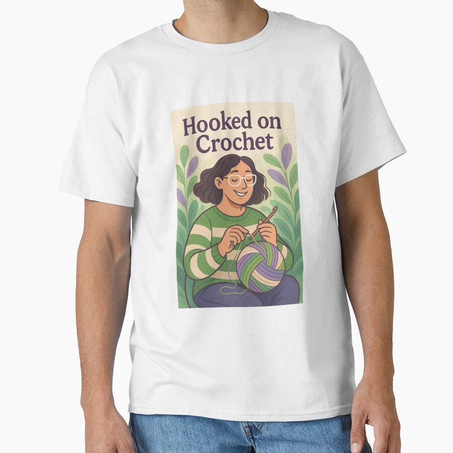 Hooked On Crochet Watercolor Illustration Hobby Craft Creative by Annika Shurafa