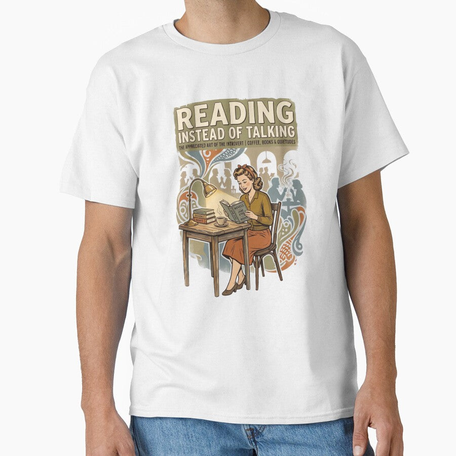 Reading Instead of Talking Vintage Coffeehouse Poster by urbinet