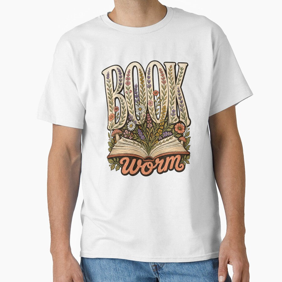 Book Worm Floral Reader by GenesixDesign