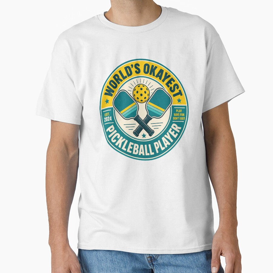 World's Okayest Pickleball Player | Funny Pickleball T-Shirt Gift by OMNITeeSigns