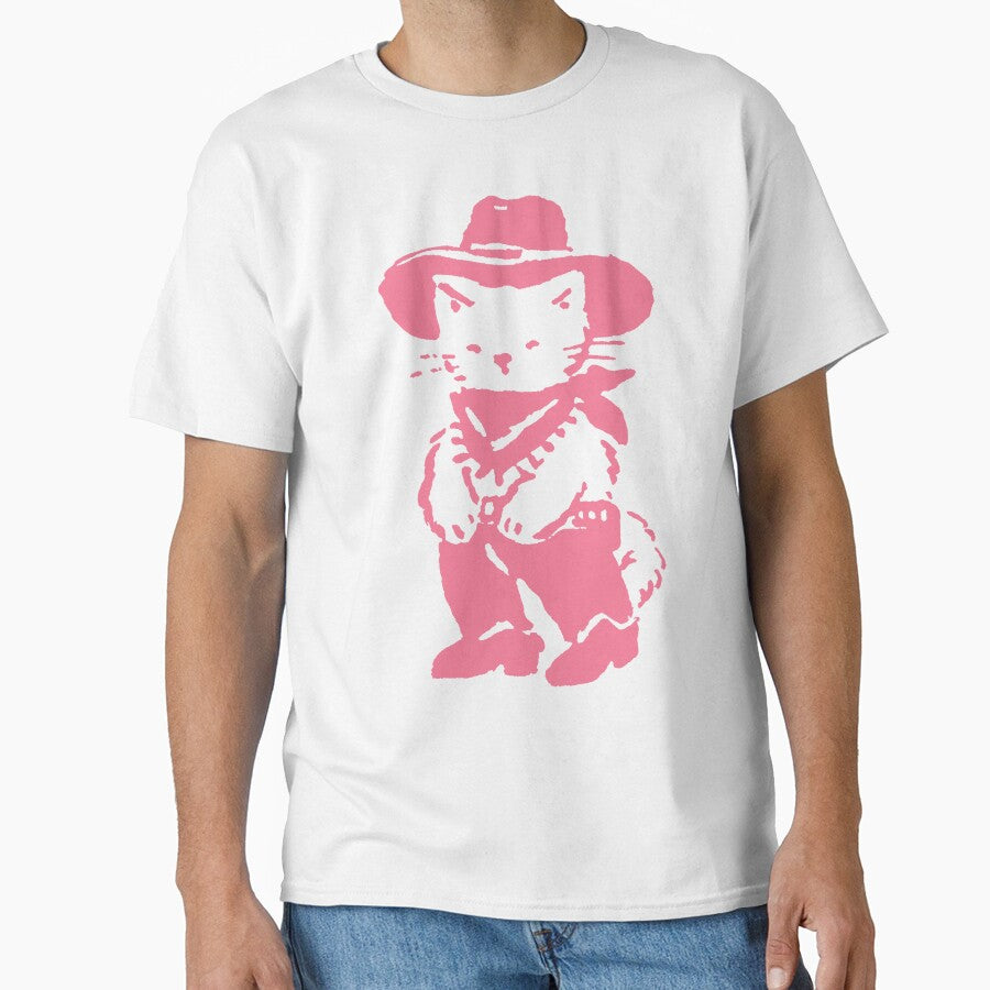 Pink Cowboy Cat Cute Western Kawaii Design by trajeado14