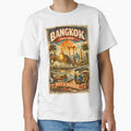Vintage Bangkok Thailand T-Shirt – Retro City of Angels Travel Poster Graphic Tee by Jeeraphat Homrern
