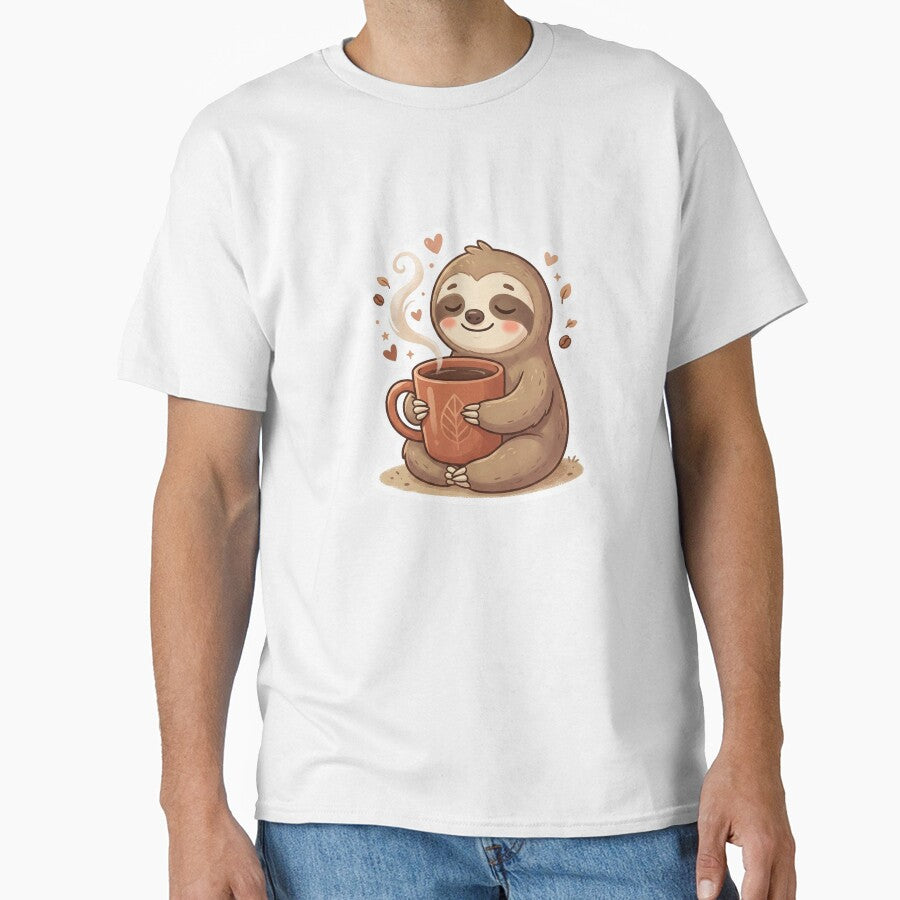 Cute Kawaii Sloth Hugging Coffee Mug by CrystalMineArts