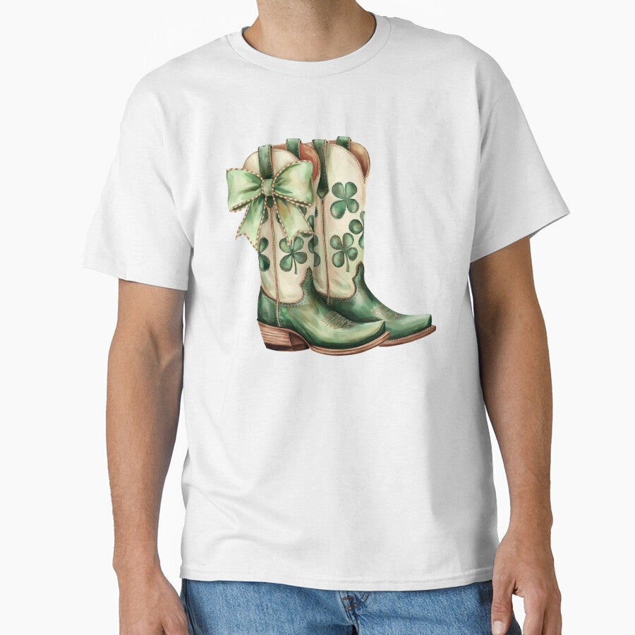 Lucky Cowgirl Boots – St. Patrick’s Day Western Shamrock Boots with Bow by FloraliteCo