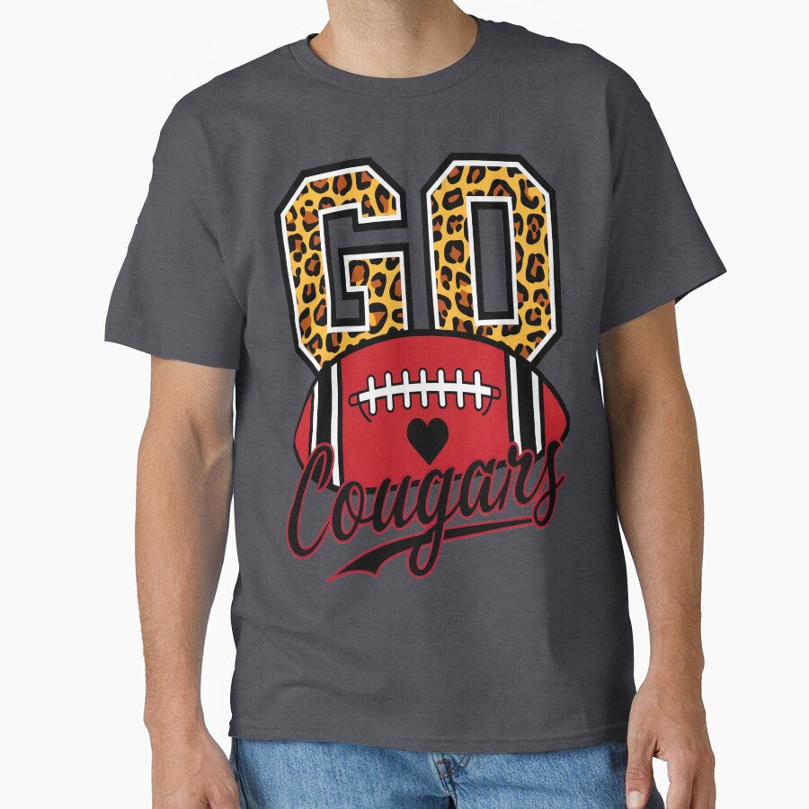 Go Cougars American Football Leopard Print by Mosaic-97
