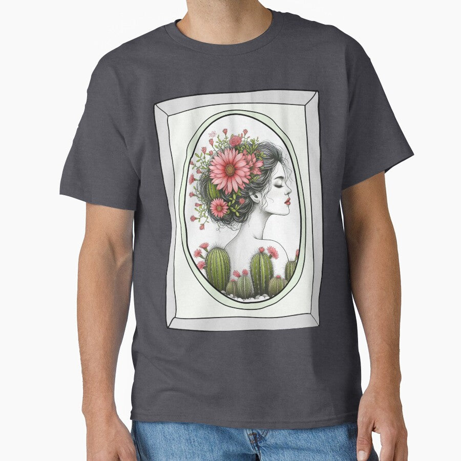 Elegant woman and cactus; cactus lover by Lolly's Lane Shoppe