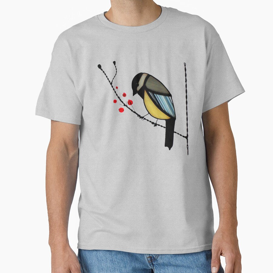 STAINED GLASS WINDOW DESIGN CHICKADEE by THE AMERICAN TEEVANGELIST