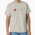 I love swimming with red heart minimalist line drawing by evk-art