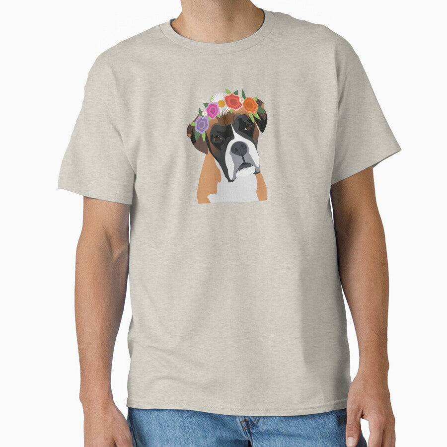 Boxer Dog wearing a Flower Crown by KCPetPortraits