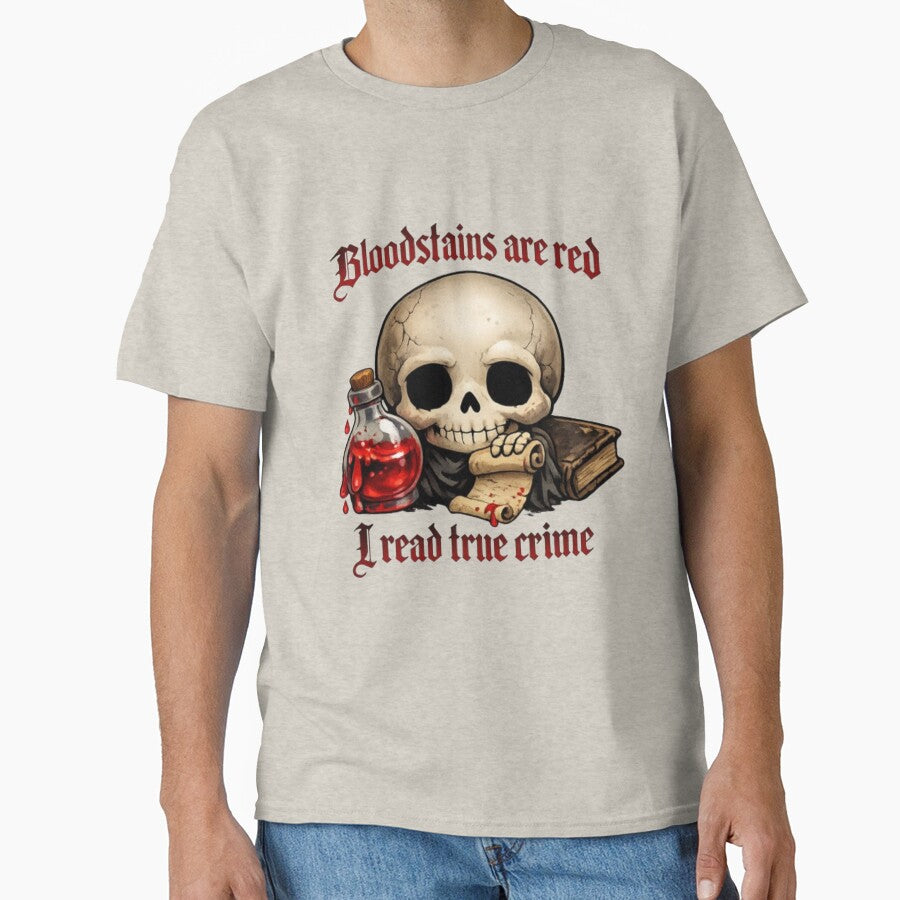 Bloodstains Are Red I Read True Crime Skull Graphic by Mittal-Designs