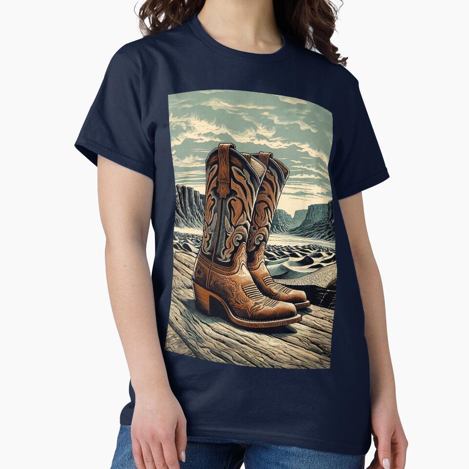 Classic Cowboy Boots – Symbolic Western Art by TidalEchoes