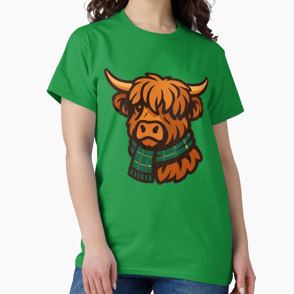 Highland Cow with tartan scarf by Metaverse8
