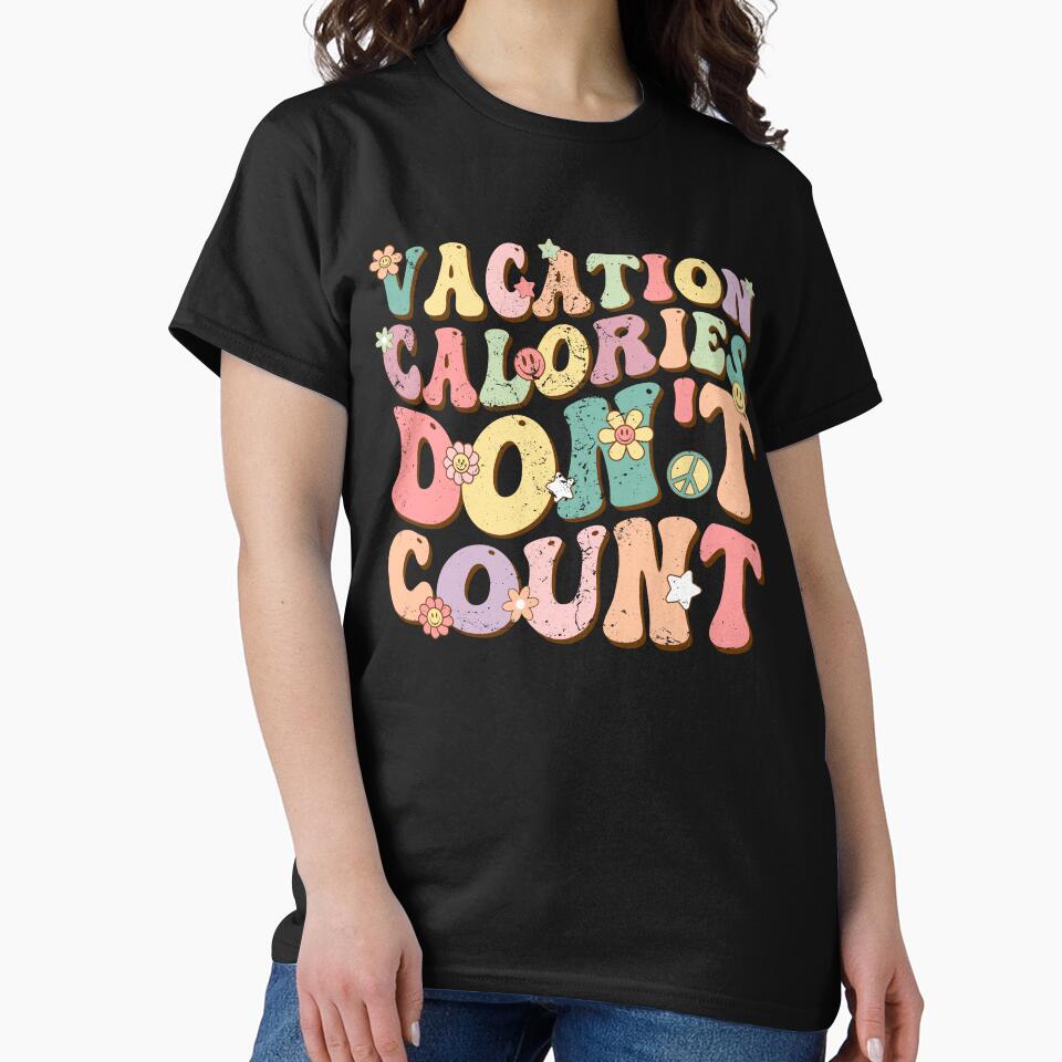 Vacation Calories Don't Count Vintage Summer Vibes by Jungle Hub