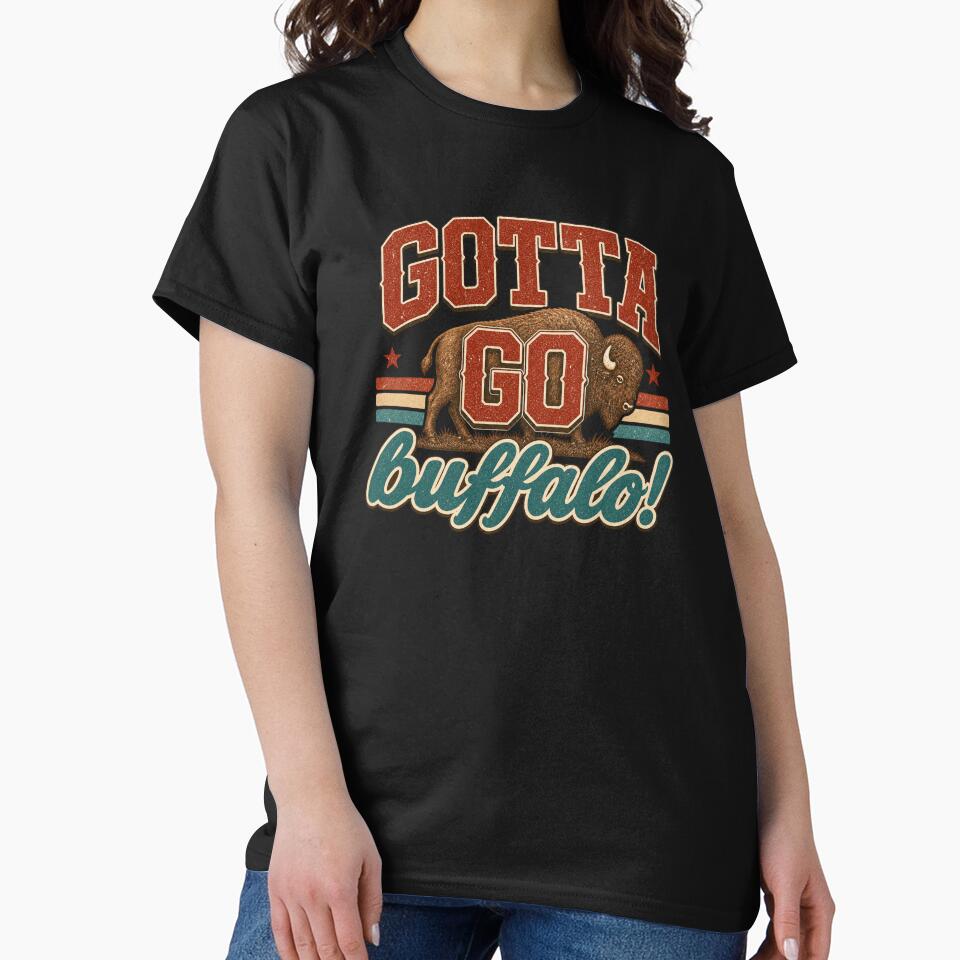 Gotta Go Buffalo Retro Bison Design | Vintage Western Buffalo Graphic by SkyTastic