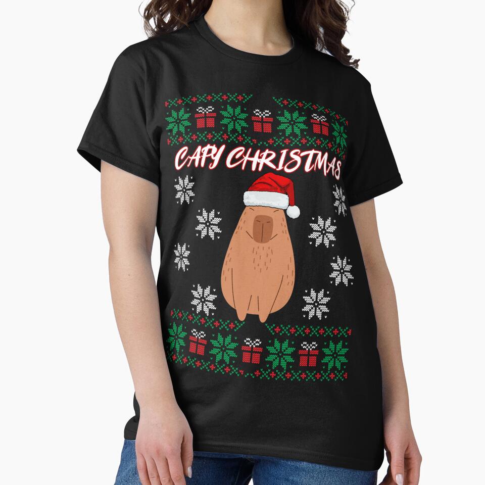 Capy Christmas: Capybara Christmas Xmas Santa Hat by EmiAndMike