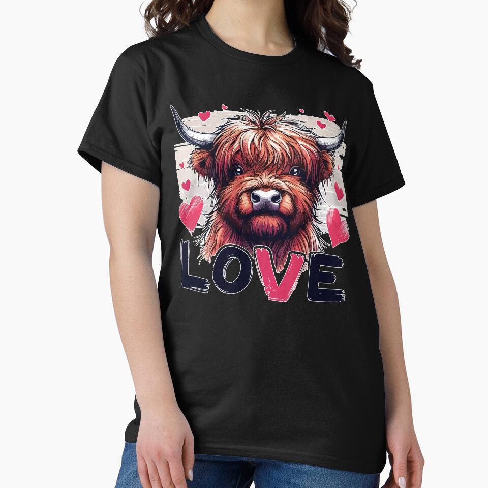 Love Highland Cow Valentines Day by TomFrontierArt