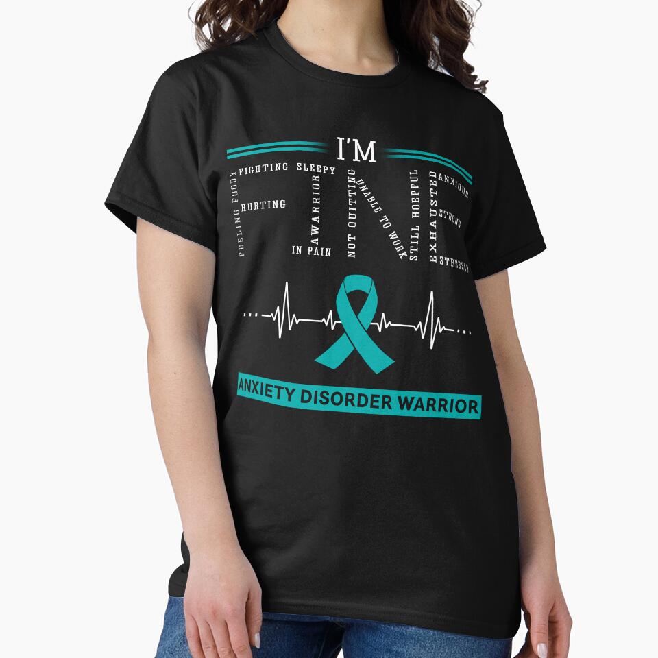 I'm Fine Anxiety Disorder Warrior Support Anxiety Disorder Awareness Gifts by rechardtee